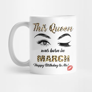 This Queen Was Born In March Leopard Pattern Mug